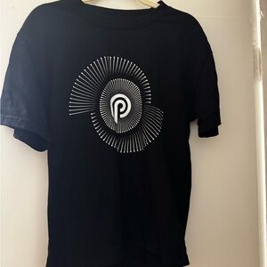 Black Graphic T-Shirt with White Design